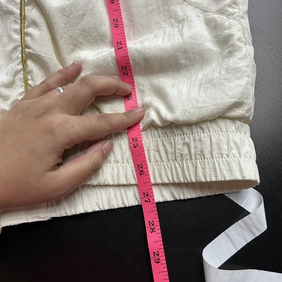 Vintage Lavon Jacket Womens Larg White Nylon Sequin Full Zip Windbreaker 80s 90s - Picture 4 of 5